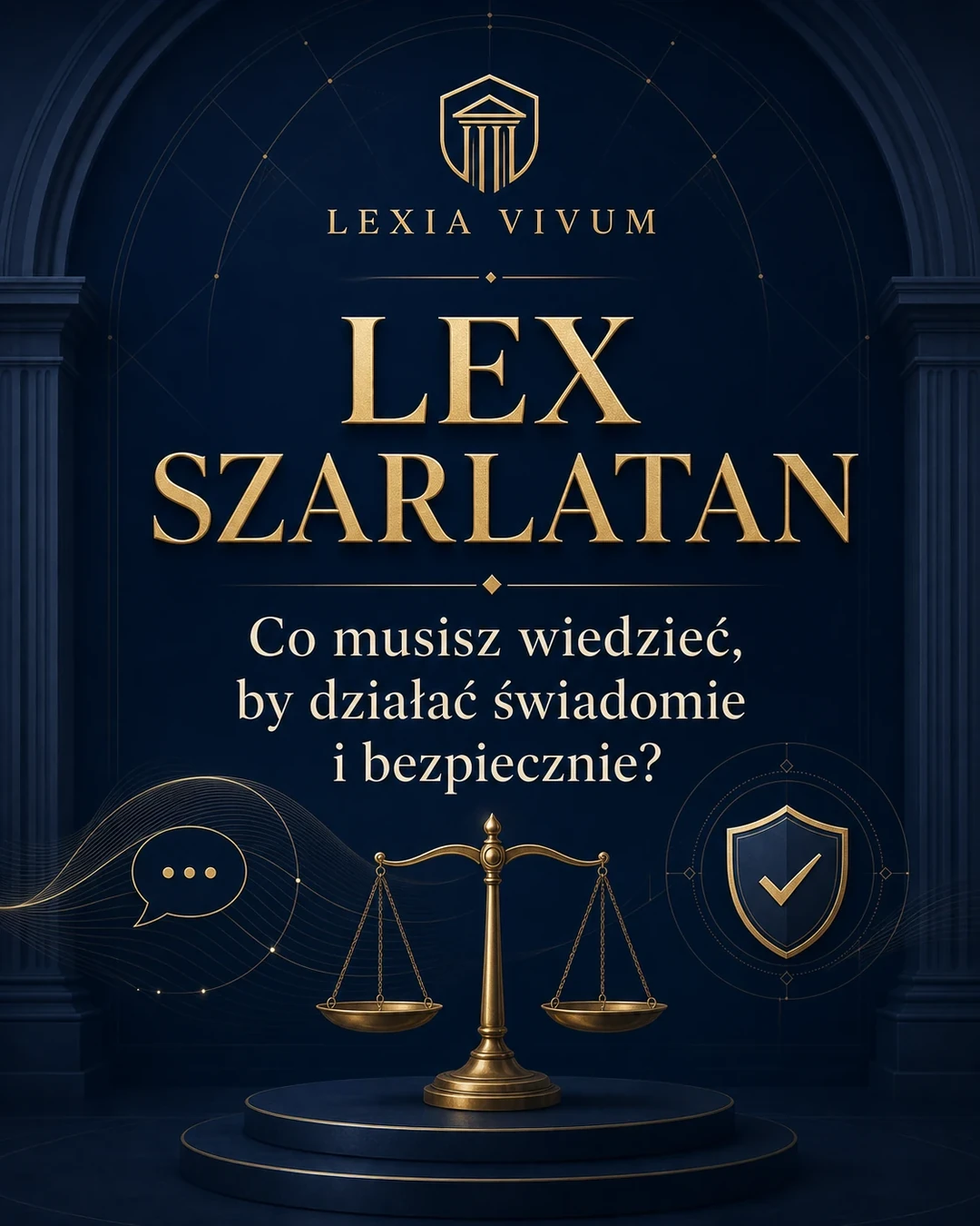 Grafika bezpłatnego webinaru LEXIA VIVUM dotyczącego regulacji określanych jako Lex Szarlatan